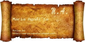 Maria Agnéta névjegykártya